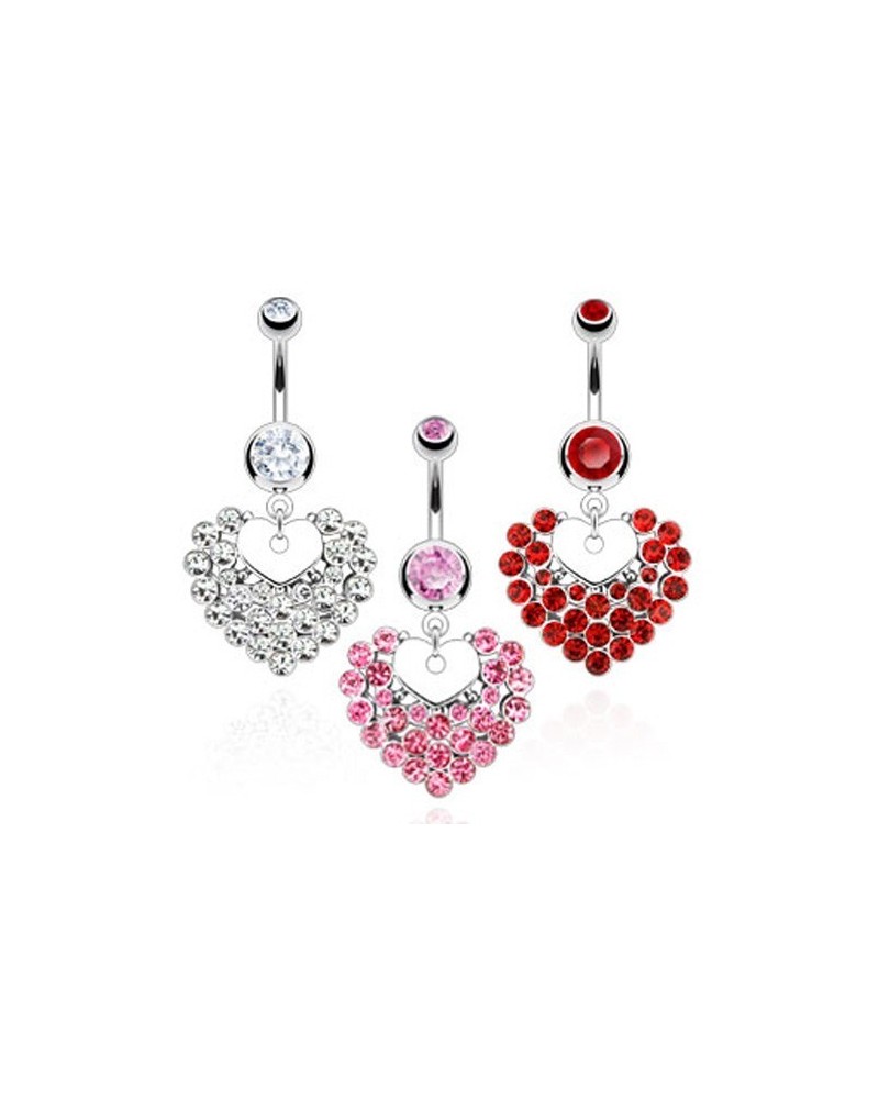 Piercing nombril coeur strass