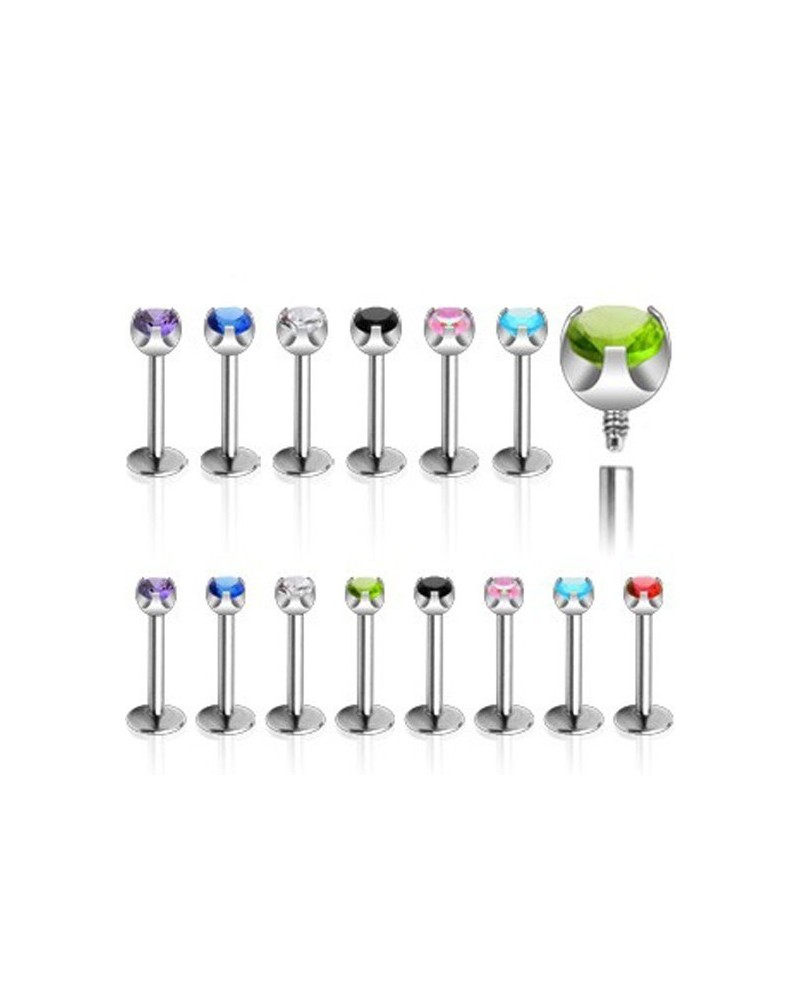 Piercing labret pierre filetage interne