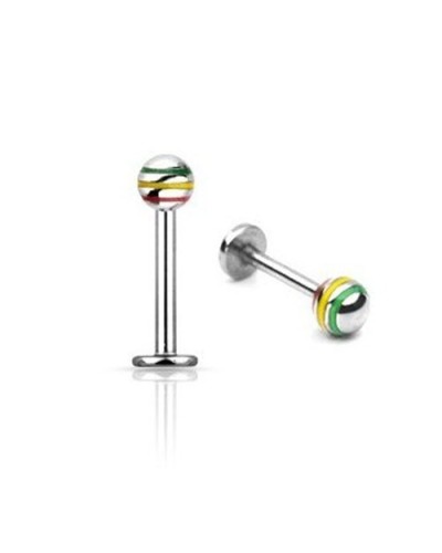 Piercing labret boule rasta acier