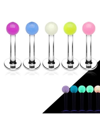 Piercing labret boule phosphorescent