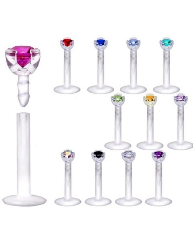 Piercing labret bioflex pierre de zircon