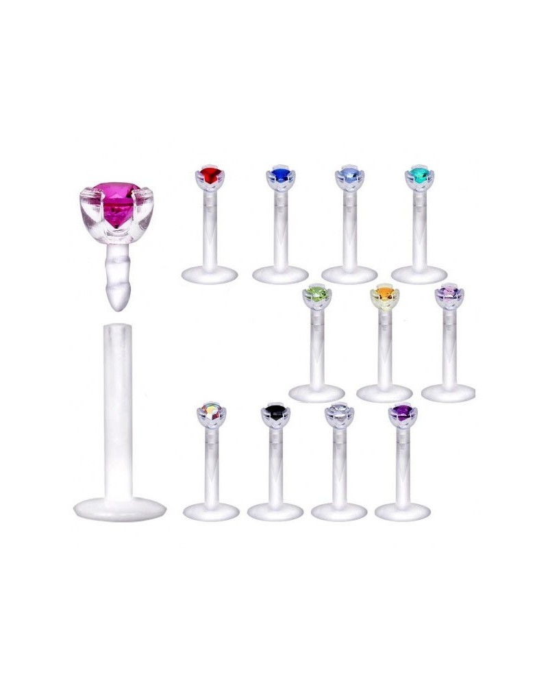 Piercing labret bioflex pierre de zircon