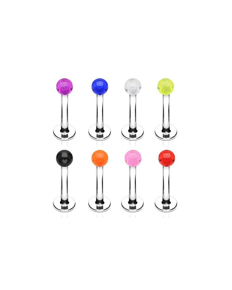 Piercing labret boule couleur unie