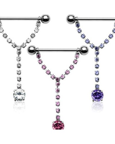 Piercing téton pendentif strass et pierre