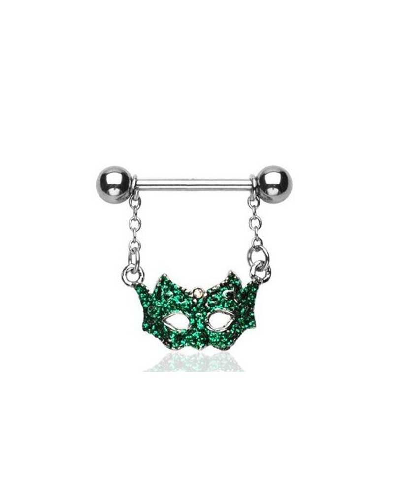 Piercing téton masque vert