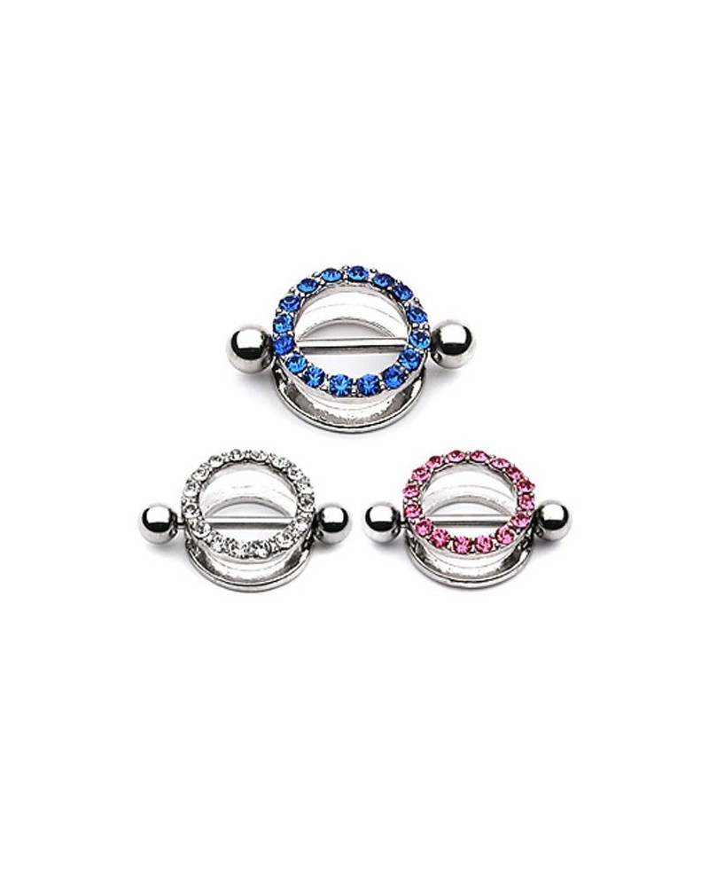 Piercing téton cercle de strass