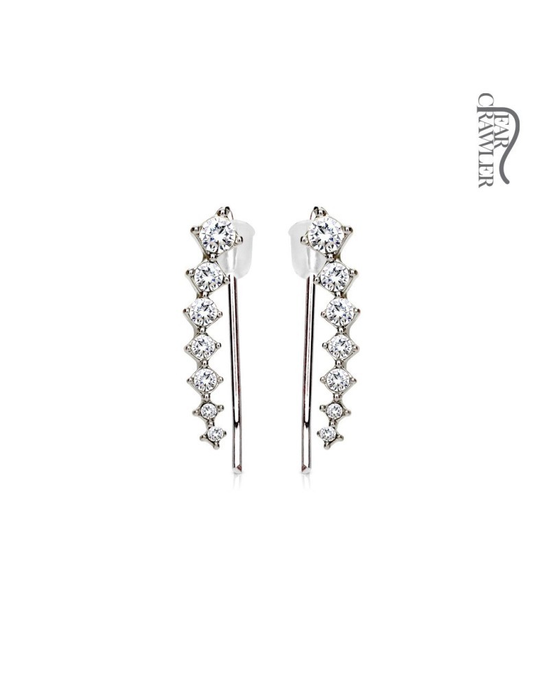 Boucles d'oreilles montantes 7 cristaux