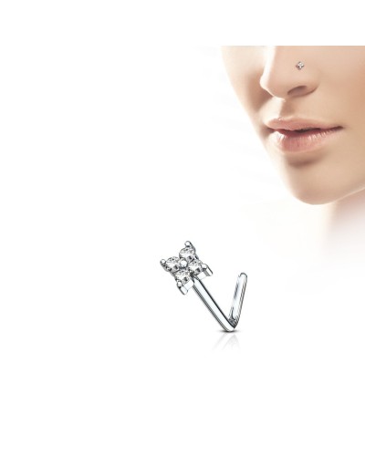 Piercing nez fleur tige en L