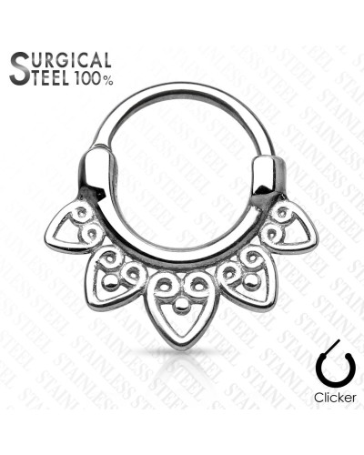 Piercing anneau septum éventail tribal